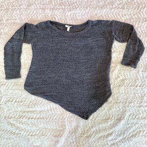 Eileen Fisher Gray Waffle Knit Top | Long Sleeve | Size Small | Minimalist Cozy